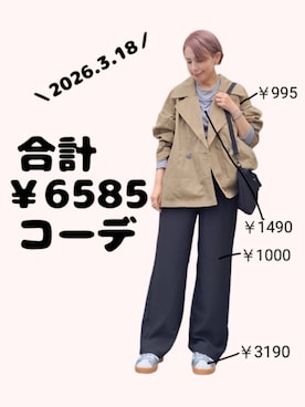 「Dark Angelのアイテム（Tシャツ/カットソー、グレー系）」を使った、ちょしさん（レディース・160cm）の春コーディネート