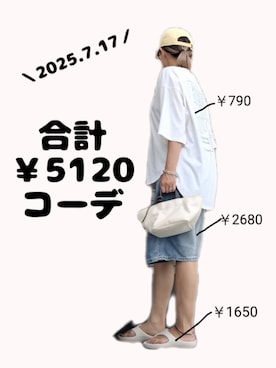 「アイテム（キャップ）」を使った、ちょしさん（レディース・160cm）の夏コーディネート