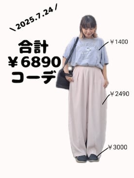 「アイテム（パンツ、ピンク系）」を使った、ちょしさん（レディース・160cm）の夏コーディネート