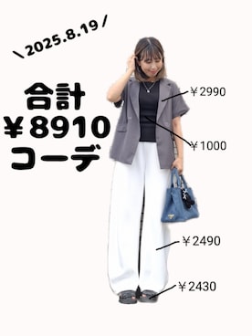 「夏」｜「アイテム（ジャケット/アウター）」を使った、ちょしさん（レディース・160cm）の夏コーディネート