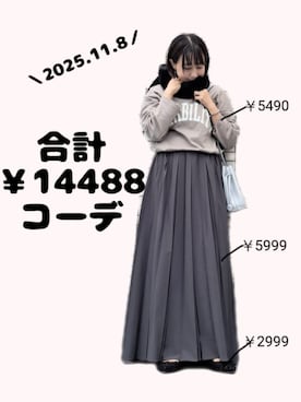 「アイテム（ネックウォーマー/スヌード）」を使った、ちょしさん（レディース・160cm）の秋コーディネート