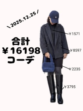 「JUNOAH（ジュノア）のアイテム」を使った、ちょしさん（レディース・160cm）の冬コーディネート