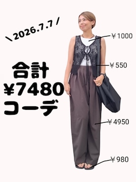 「coca（coca）（コカ）のアイテム（トップス）」を使った、ちょしさん（レディース・160cm）の夏コーディネート
