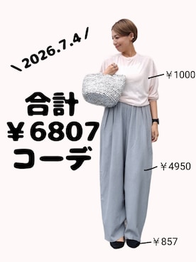 「for/c（フォーシー）のアイテム（Tシャツ/カットソー、ピンク系）」を使った、ちょしさん（レディース・160cm）の夏コーディネート