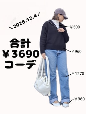 「アイテム（バックパック/リュック）」を使った、ちょしさん（レディース・160cm）の冬コーディネート