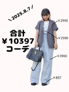 「夏コーデ」｜「アイテム（ジャケット/アウター）」を使った、ちょしさん（レディース・160cm）の夏コーディネート