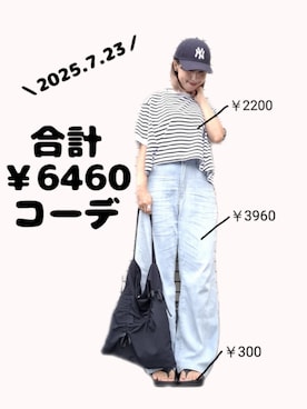 「キャップ女子」｜ちょしさん（レディース・160cm）の夏コーディネート