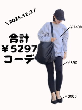 「アイテム（レギンス/スパッツ）」を使った、ちょしさん（レディース・160cm）の冬コーディネート