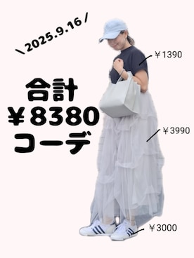 「アイテム（キャップ）」を使った、ちょしさん（レディース・160cm）の秋コーディネート