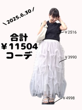 「スポサン」｜ちょしさん（レディース・160cm）の夏コーディネート