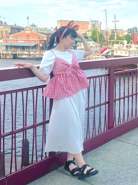 「アイテム（ベスト）」を使った、ちゅぴさん（レディース・147cm）の夏コーディネート