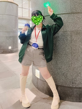 「アイテム（ベルト）」を使った、ちゅぴさん（レディース・147cm）の秋コーディネート