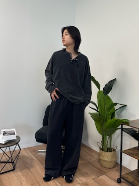「アイテム（スウェットパンツ）」を使った、ジュノさん（メンズ・175cm）の夏コーディネート