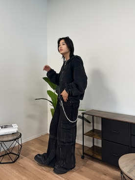 「アイテム（パーカー）」を使った、ジュノさん（メンズ・175cm）の秋コーディネート