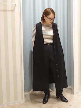 「SHOO・LA・RUE（シューラルー）の◆【SS-3L/美脚シルエット】オンにもオフにも○ テーパードパンツ（その他パンツ、ブラック系）」を使った、ko2012keさん（レディース）の夏コーディネート