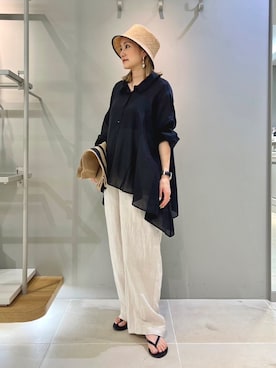 「Rouge vif（ルージュヴィフ）のアイテム（帽子）」を使った、たねこさん（レディース・158cm）の夏コーディネート