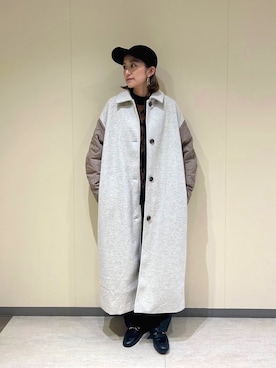 「NOMINE（ノミネ）のアイテム（ステンカラーコート）」を使った、たねこさん（レディース・158cm）の秋コーディネート