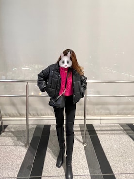 「ビビッドピンク」｜159chanさん（レディース・159cm）の冬コーディネート