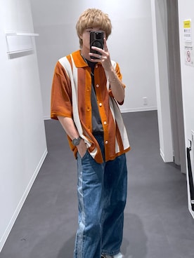 「ストライプシャツ」｜おばてぃーさん（メンズ・169cm・20代）の夏コーディネート