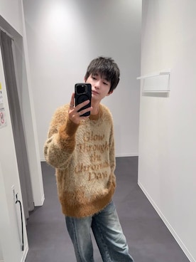 「PBLIM（ページボーイリム）のアイテム（ニット/セーター）」を使った、おばてぃーさん（メンズ・169cm）の秋コーディネート