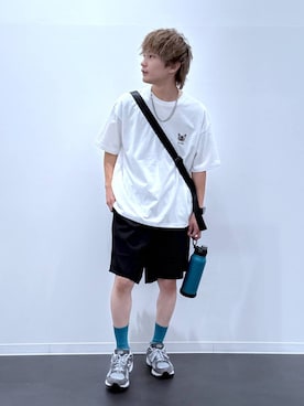 「シンプルコーデ」｜「アイテム（食器/キッチン）」を使った、おばてぃーさん（メンズ・169cm）の夏コーディネート