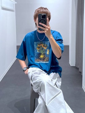 「アイテム（カーゴパンツ）」を使った、おばてぃーさん（メンズ・169cm・20代）の夏コーディネート
