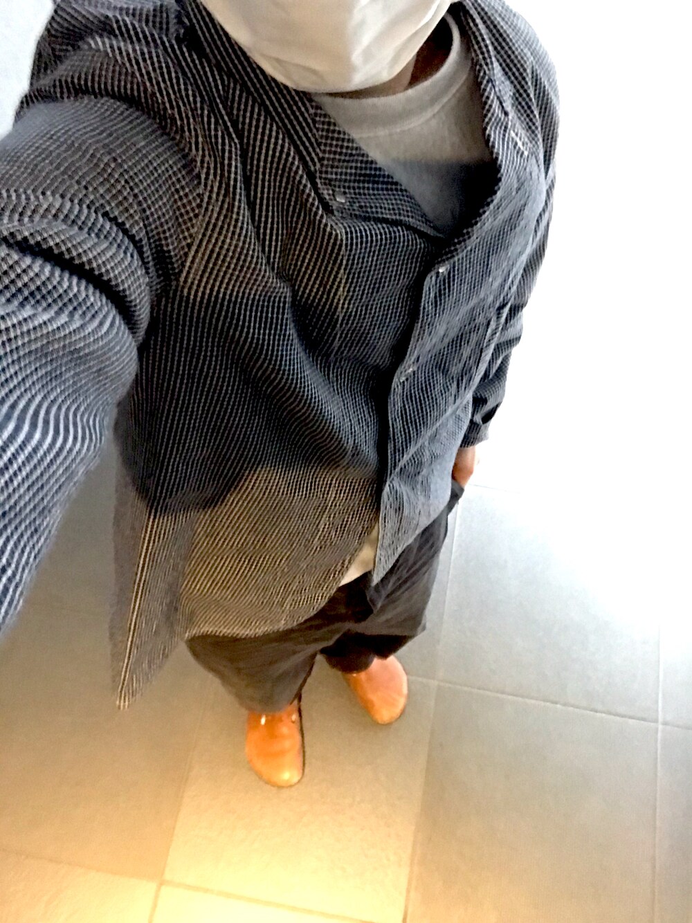 「休日スタイル、大人カジュアル、アウター、古着MIX、いいね、save、フォローお願いします🤑、デニムジャケット、くすみカラー、ビックシルエット、コーデュロイ、ワークジャケット」｜「ウェアハウスのアイテム（カバーオール、ブラック系）」を使った、リックさん（メンズ・167cm）の冬コーディネートの1枚目の写真