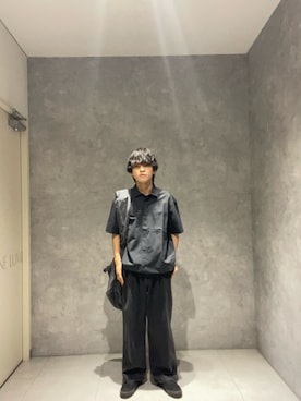 「URBAN RESEARCH DOORS（アーバンリサーチドアーズ）の『別注』Marmot×DOORS　DOT AIR SHORT-SLEEVE SHIRTS（シャツ/ブラウス、ブルー系）」を使った、Yuichiroさん（メンズ・171cm）の夏コーディネート