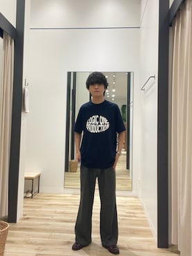 「URBAN RESEARCH（アーバンリサーチ）のLOGIC ONE LOGO T-SHIRTS（Tシャツ/カットソー、ブルー系）」を使った、Yuichiroさん（メンズ・171cm）の夏コーディネート