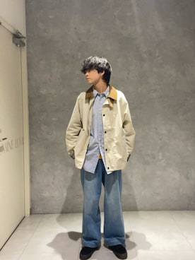 「URBAN RESEARCH（アーバンリサーチ）のBarbour　ICONS TRANSPORT CASUAL JACKET（テーラードジャケット、ホワイト系）」を使った、Yuichiroさん（メンズ・171cm）の夏コーディネート