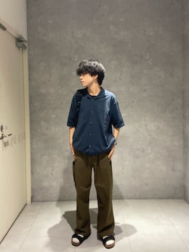 「URBAN RESEARCH DOORS（アーバンリサーチドアーズ）の『仁村紗和さん着用』『UR TECH』 サマシェア ニットカーディガン（カーディガン/ボレロ、ブルー系）」を使った、Yuichiroさん（メンズ・171cm）の夏コーディネート