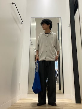 「URBAN RESEARCH DOORS（アーバンリサーチドアーズ）の『仁村紗和さん着用』『UR TECH』 サマシェア ニットカーディガン（カーディガン/ボレロ、ベージュ系）」を使った、Yuichiroさん（メンズ・171cm）の春コーディネート