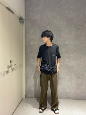 「URBAN RESEARCH DOORS（アーバンリサーチドアーズ）のpatagonia　MW 95 OVAL LOGO POKET T-SHIRTS（Tシャツ/カットソー、ブラック系）」を使った、Yuichiroさん（メンズ・171cm）の夏コーディネート