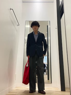 「URBAN RESEARCH（アーバンリサーチ）の『別注』Wrangler×URBAN RESEARCH　WRANCHER（その他パンツ、グレー系）」を使った、Yuichiroさん（メンズ・171cm）の春コーディネート