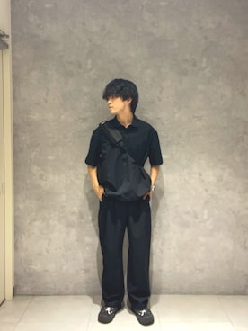 「URBAN RESEARCH DOORS（アーバンリサーチドアーズ）の『別注』Marmot×DOORS　DOT AIR PANTS（その他パンツ、ブラック系）」を使った、Yuichiroさん（メンズ・171cm）の夏コーディネート