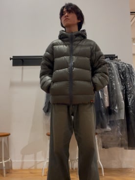 「NANGA（ナンガ）の『別注』NANGA×EKAL　クラシックダウンジャケット（ダウンジャケット/コート、グリーン系）」を使った、Yuichiroさん（メンズ・171cm）の冬コーディネート