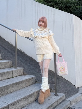 「ガーリーコーデ」｜「アイテム（ブーツ）」を使った、ZLY0924🍒さん（レディース・165cm）の冬コーディネート