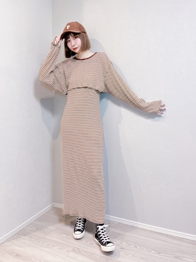 「clear（クリア）のアイテム（帽子）」を使った、ZLY0924🍒さん（レディース・165cm）の春コーディネート