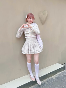 「ROCKFISH WEATHERWEAR（ロックフィッシュウェザーウェア）のBELLA CROSS BANDING FLATS(PEBBLE SOLE)（バレエシューズ、ピンク系）」を使った、ZLY0924🍒さん（レディース・165cm）の夏コーディネート