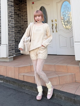 「andmaryのアイテム（ニット/セーター、ホワイト系）」を使った、ZLY0924🍒さん（レディース・165cm）の春コーディネート