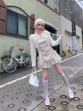 「kaorinomori（カオリノモリ）のアイテム（帽子、ホワイト系）」を使った、ZLY0924🍒さん（レディース・165cm）の春コーディネート