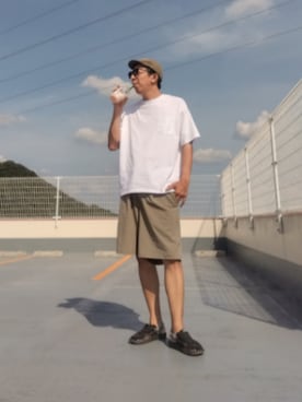 「アイテム（キャップ）」を使った、デニム大好きおじさん夏は白Ｔさん（メンズ・180cm・40代）の夏コーディネート