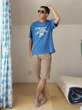「アイテム（ファッション雑貨）」を使った、デニム大好きおじさん夏は白Ｔさん（メンズ・180cm）の夏コーディネート