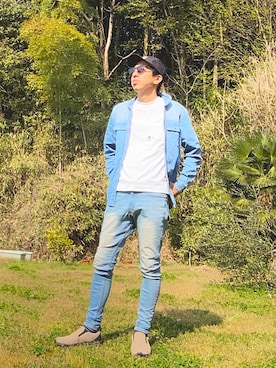 シンプルデニムおじさん👖さん（メンズ・180cm）の春コーディネート