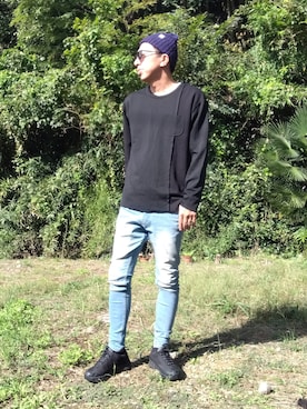 よく食べ寝て音楽聴き旅ほぼデニムさん（メンズ・180cm）の秋コーディネート