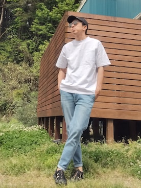 シンプルデニムおじさん👖さん（メンズ・180cm）の春コーディネート