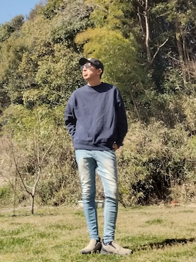 「RATTLE TRAP（ラトルトラップ）のアイテム」を使った、よく食べ寝て音楽聴き旅ほぼデニムさん（メンズ・180cm）の春コーディネート