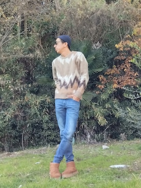 「アイテム（ブーツ）」を使った、よく食べてよく寝て音楽聴いて時々旅行さん（メンズ・180cm・40代）の冬コーディネート