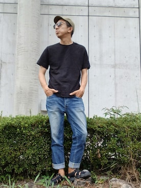 シンプルデニムおじさん👖さん(メンズ・180cm)の秋コーディネート