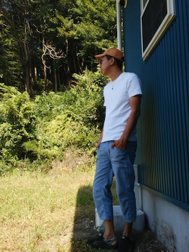 よく食べ寝て音楽聴き旅ほぼデニムさん（メンズ・180cm）の夏コーディネート